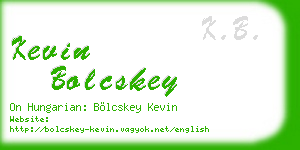 kevin bolcskey business card